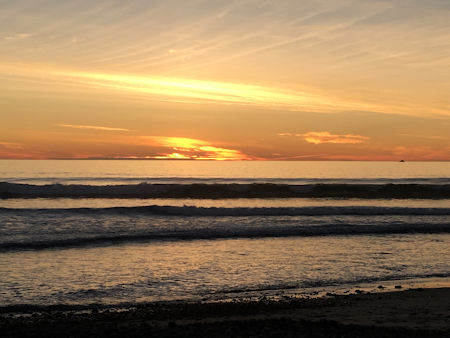 Camping on the beach in  Baja