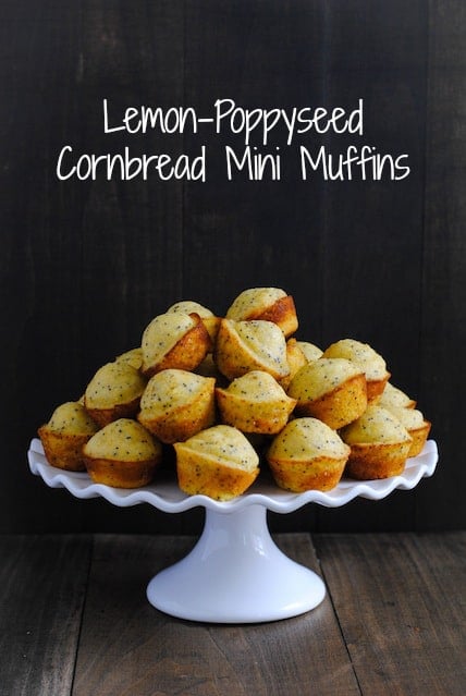 Lemon-Poppyseed Cornbread Mini Muffins - A versatile mini muffin that can be served with a savory meal or enjoyed on its own! | foxeslovelemons.com