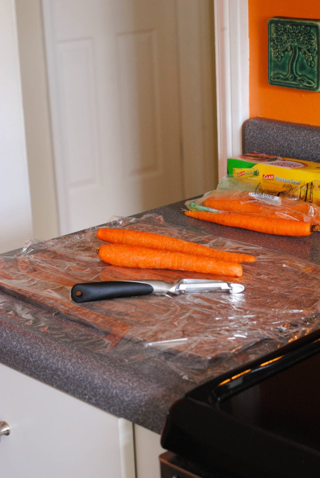 Culinary School Lesson: Peel Veggies Without Making A Mess! One simple trick that will save you tons of prep and cleanup time in the kitchen. | foxeslovelemons.com