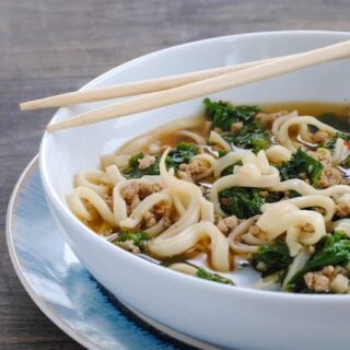 Spicy Pork & Mustard Green Soup from Bon Appetit January 2014 | foxeslovelemons.com