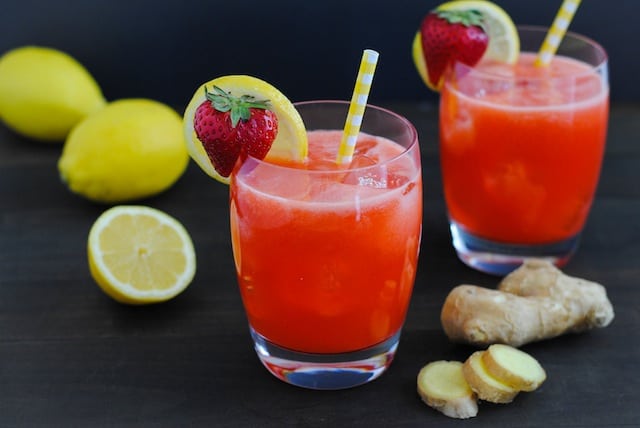 Strawberry-Ginger Lemonade - A unique and refreshing twist on classic lemonade! | foxeslovelemons.com